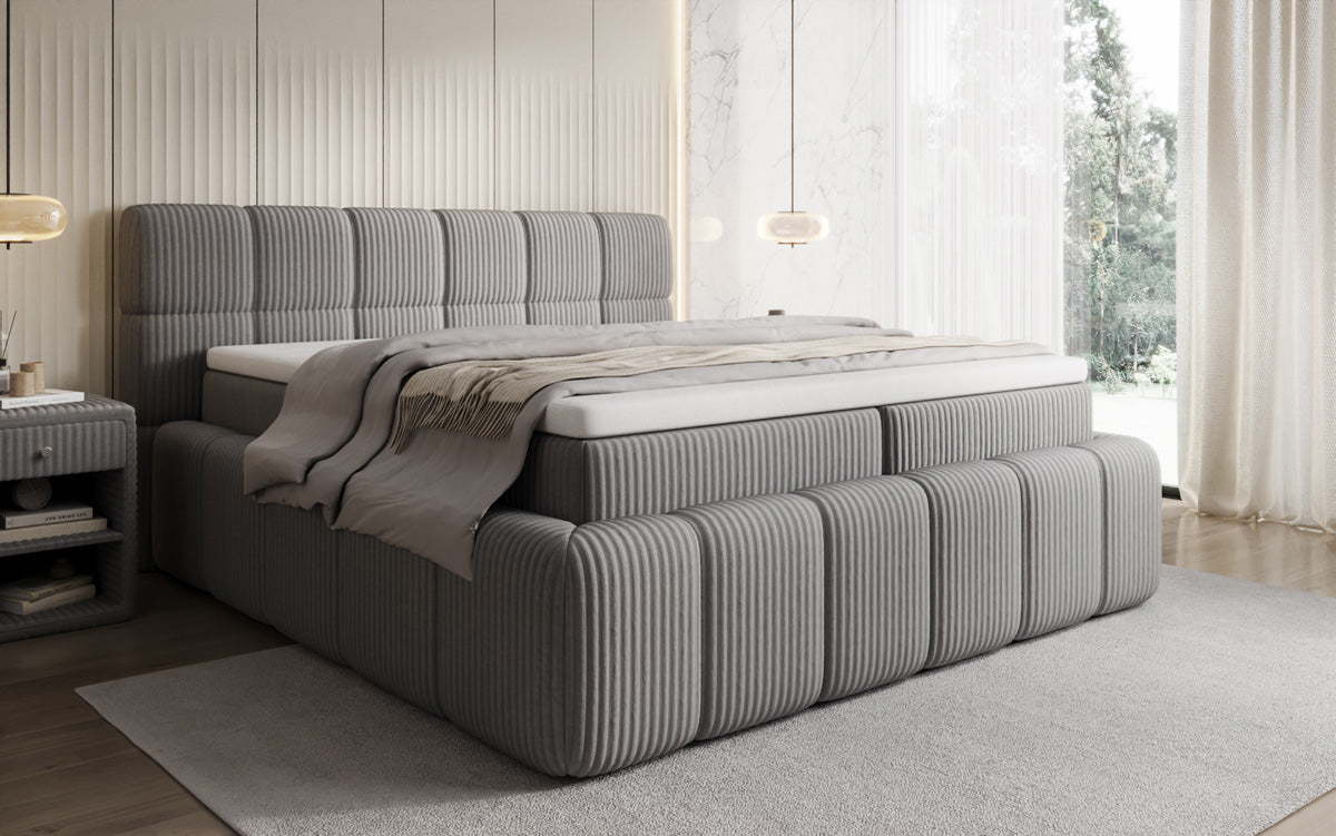 Boxspringbett Bombo a Cord mat Stauraum
