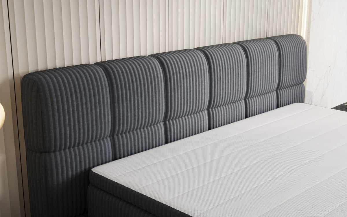 Boxspringbett Bombo a Cord mat Stauraum