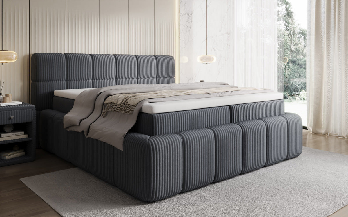 Boxspringbett Bombo a Cord mat Stauraum