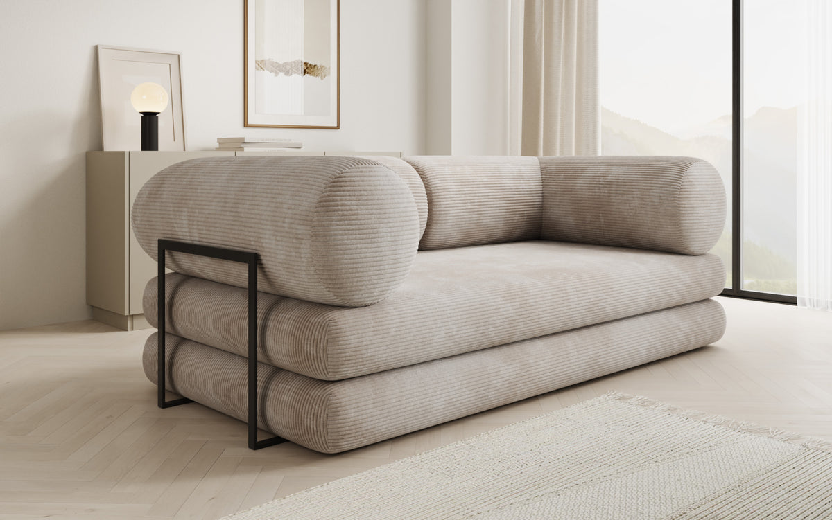 Designer-Sofa Lazy Tube 3-Sëtzer a Cord
