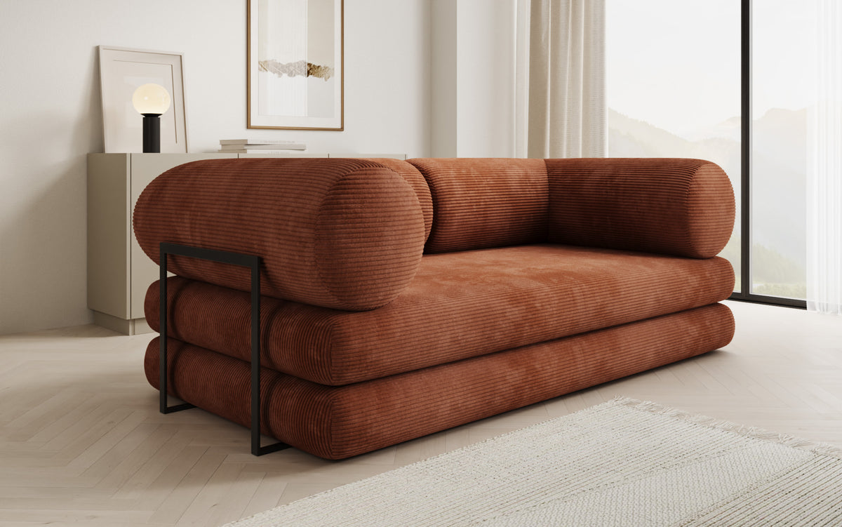 Designer-Sofa Lazy Tube 3-Sëtzer a Cord