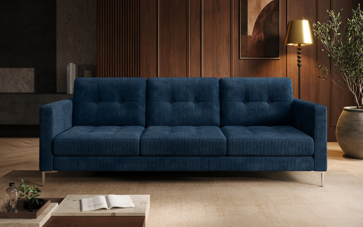 Designer 3 Sitzer Sofa Harvey mit Schlaf- und Klappfunktion in Cord