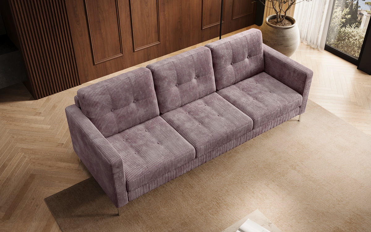 Designer 3 Sitzer Sofa Harvey mit Schlaf- und Klappfunktion in Cord