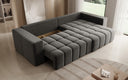 Designer-Ecksofa Momo mat Schlof- a Klappfunktioun am Strukturstoff