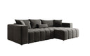 Designer-Ecksofa Momo mat Schlof- a Klappfunktioun am Strukturstoff