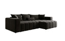 Designer-Ecksofa Momo mat Schlof- a Klappfunktioun am Strukturstoff