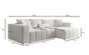 Designer-Ecksofa Momo mat Schlof- a Klappfunktioun am Strukturstoff