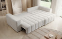 Designer-Ecksofa Momo mat Schlof- a Klappfunktioun am Strukturstoff