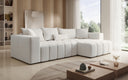 Designer-Ecksofa Momo mat Schlof- a Klappfunktioun am Strukturstoff