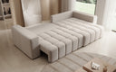 Designer-Ecksofa Momo mat Schlof- a Klappfunktioun am Strukturstoff