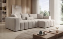 Designer-Ecksofa Momo mat Schlof- a Klappfunktioun am Strukturstoff