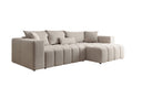 Designer-Ecksofa Momo mat Schlof- a Klappfunktioun am Strukturstoff