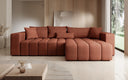 Designer-Ecksofa Momo mat Schlof- a Klappfunktioun am Strukturstoff