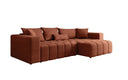 Designer-Ecksofa Momo mat Schlof- a Klappfunktioun am Strukturstoff