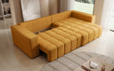 Designer-Ecksofa Momo mat Schlof- a Klappfunktioun am Strukturstoff