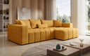 Designer-Ecksofa Momo mat Schlof- a Klappfunktioun am Strukturstoff