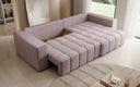 Designer-Ecksofa Momo mat Schlof- a Klappfunktioun am Strukturstoff