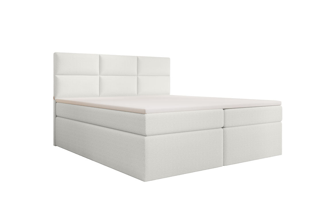 Boxspringbett Carito Bouclé mat USB an Stauraum