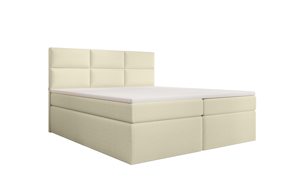 Boxspringbett Carito Bouclé mat USB an Stauraum