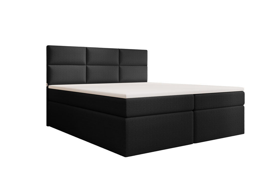 Boxspringbett Carito Bouclé mat USB an Stauraum