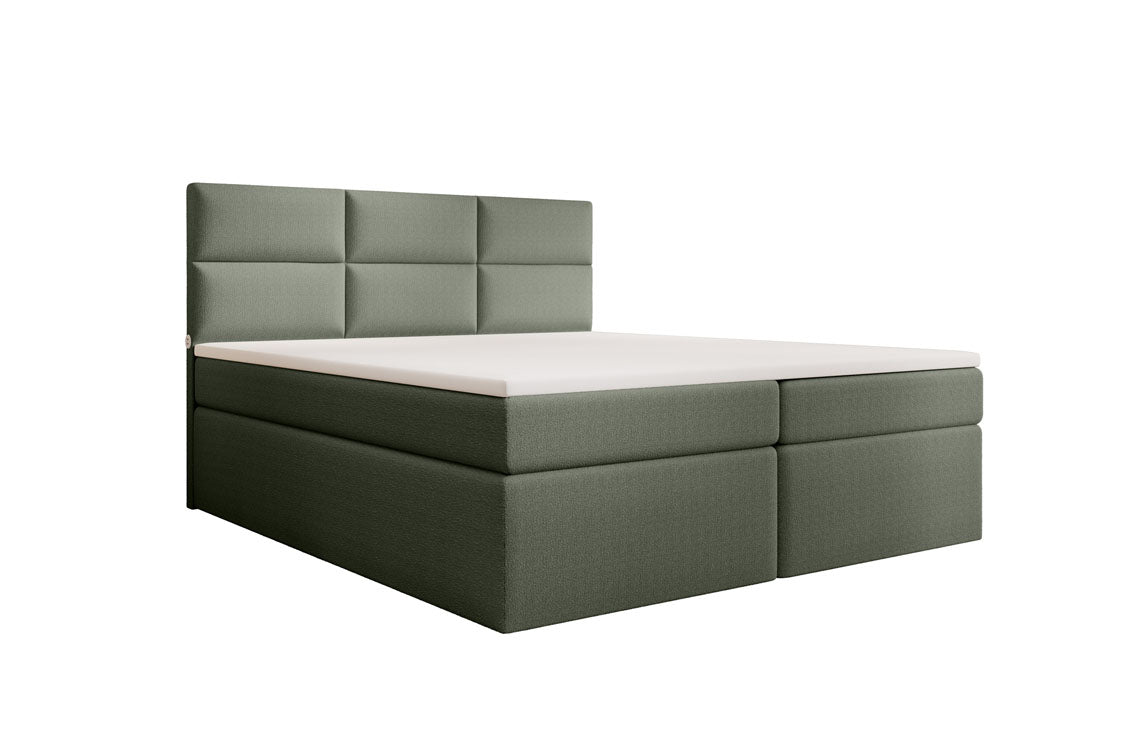 Boxspringbett Carito Bouclé mat USB an Stauraum