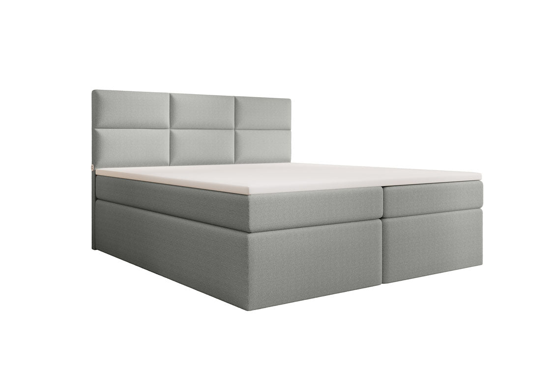 Boxspringbett Carito Bouclé mat USB an Stauraum