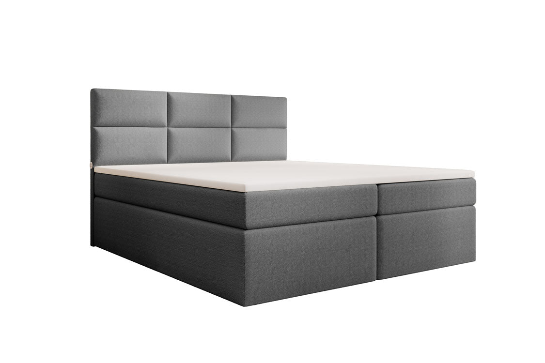 Boxspringbett Carito Bouclé mat USB an Stauraum