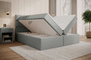Boxspringbett Carito Bouclé mat USB an Stauraum