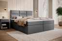 Boxspringbett Carito Bouclé mat USB an Stauraum