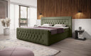 Boxspringbett Diva Bouclé mat USB, LED an 2 Schubladen