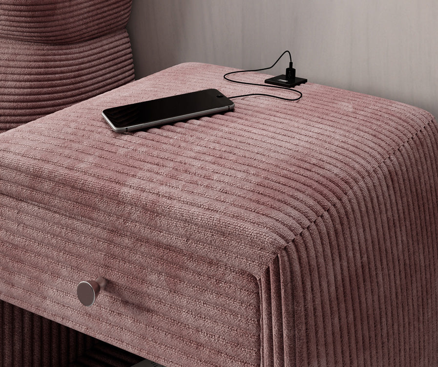 Designer Nachttisch Lilly mit USB Anschluss in Cord