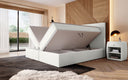 Lit boxspring Sejour Bouclé avec LED et espace de rangement