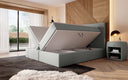 Lit boxspring Sejour Bouclé avec LED et espace de rangement
