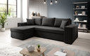 Canapé d’angle design Denver en Tissu avec fonction de couchage et fonction rabattable