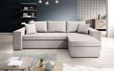 Canapé d’angle design Denver en Tissu avec fonction de couchage et fonction rabattable