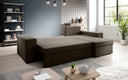 Canapé d’angle design Denver en Tissu avec fonction de couchage et fonction rabattable