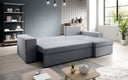 Canapé d’angle design Denver en Tissu avec fonction de couchage et fonction rabattable