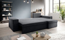 Canapé d’angle design Denver en Tissu avec fonction de couchage et fonction rabattable