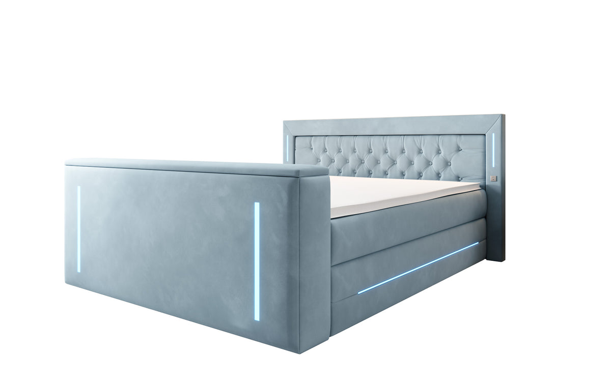 Boxspringbett Divalo mat TV Lift an Stauraum