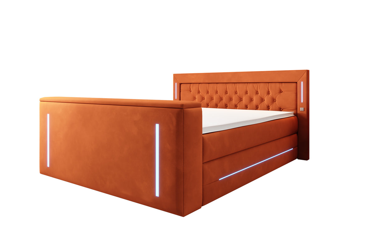 Boxspringbett Divalo mat TV Lift an Stauraum