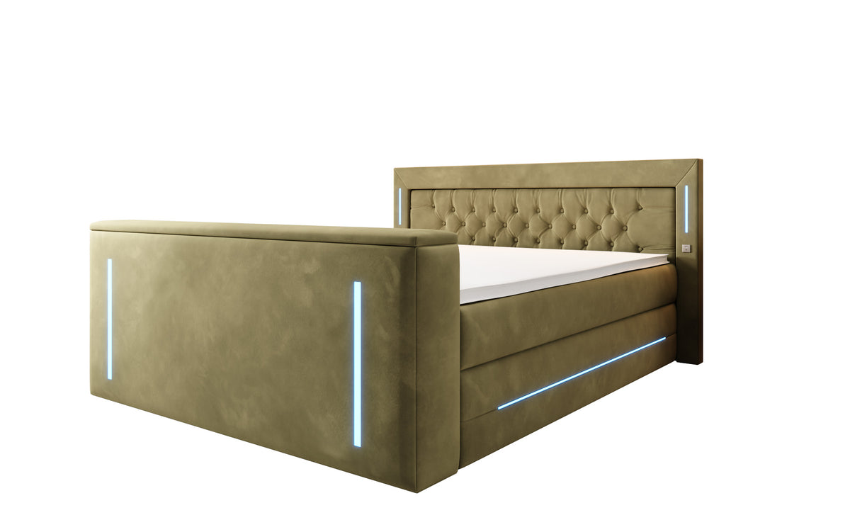 Boxspringbett Divalo mat TV Lift an Stauraum