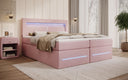 Boxspringbett Minera mat LED, USB an Späicherplatz