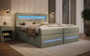 Boxspringbett Minera mat LED, USB an Späicherplatz