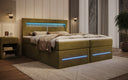 Boxspringbett Minera mat LED, USB an Späicherplatz