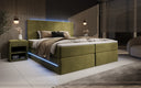 Boxspringbett Voyage mat LED a Späicherplaz a Samt
