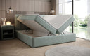 Lux velvet box spring bed with storage