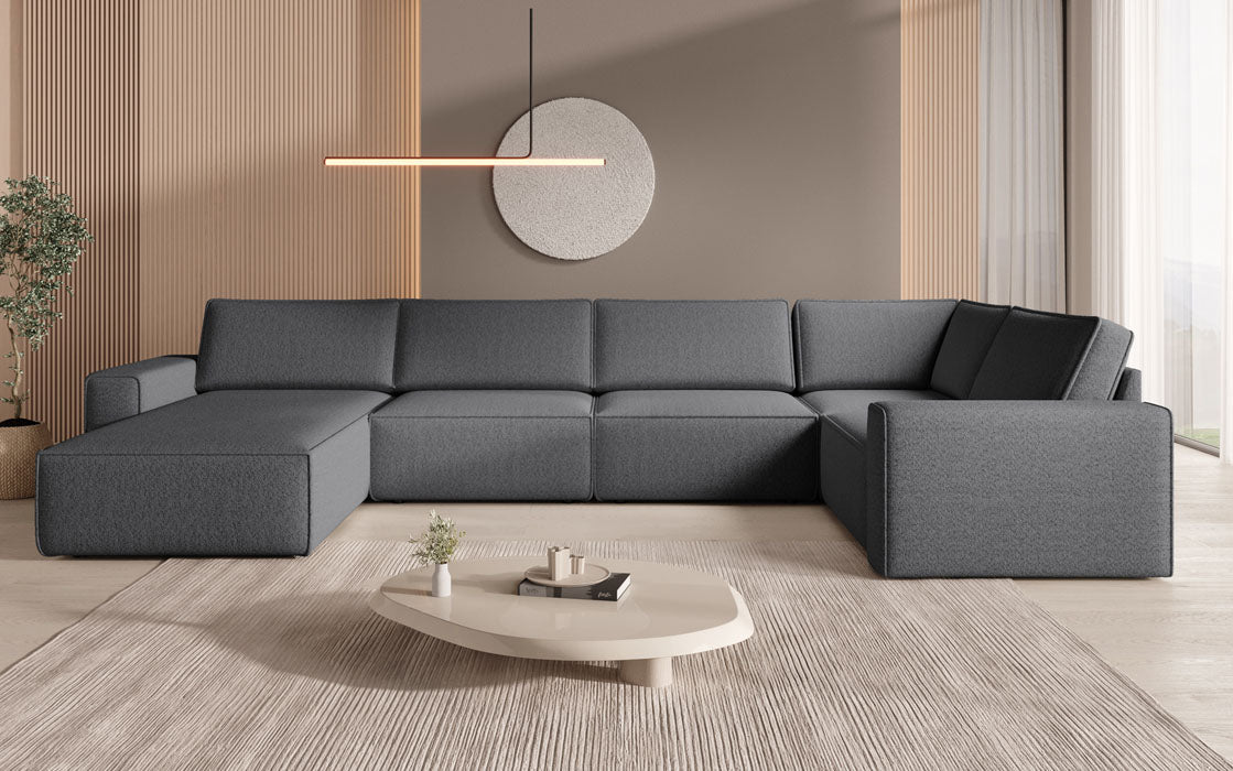 Modular Sofalandschaft U Yuma aus Bouclé