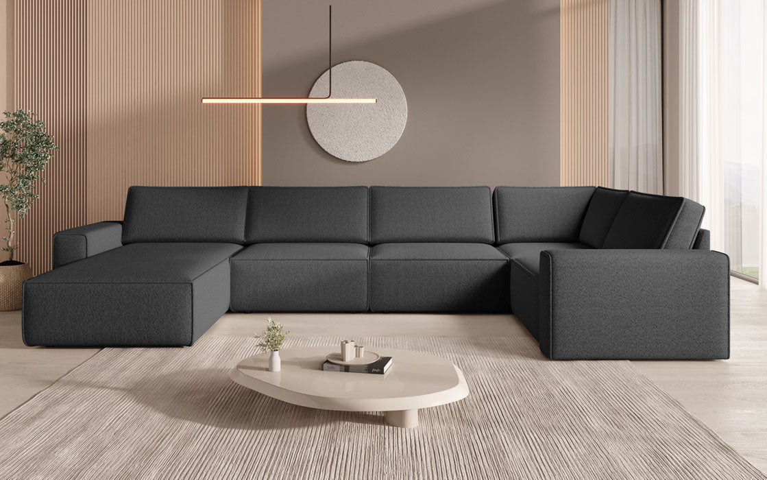 Modular Sofalandschaft U Yuma aus Bouclé