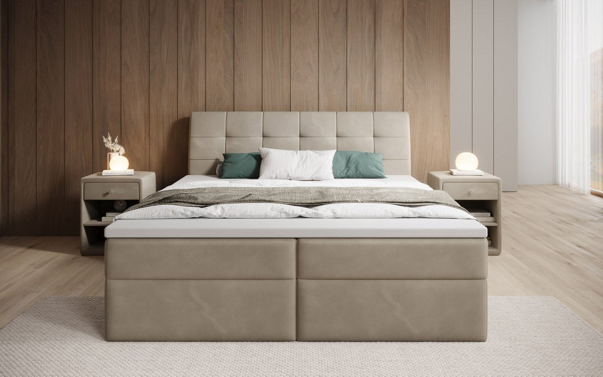 Boxspringbett Amalia Samt mat Stauraum