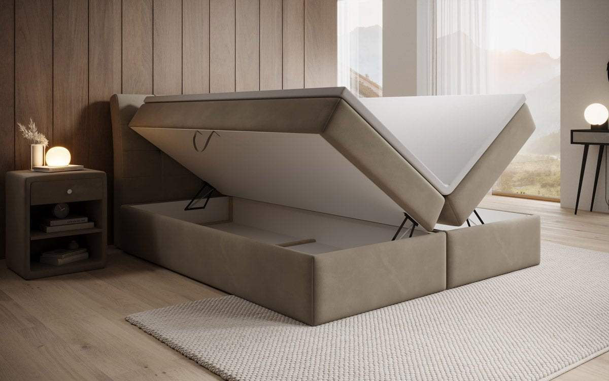 Boxspringbett Amalia Samt mat Stauraum